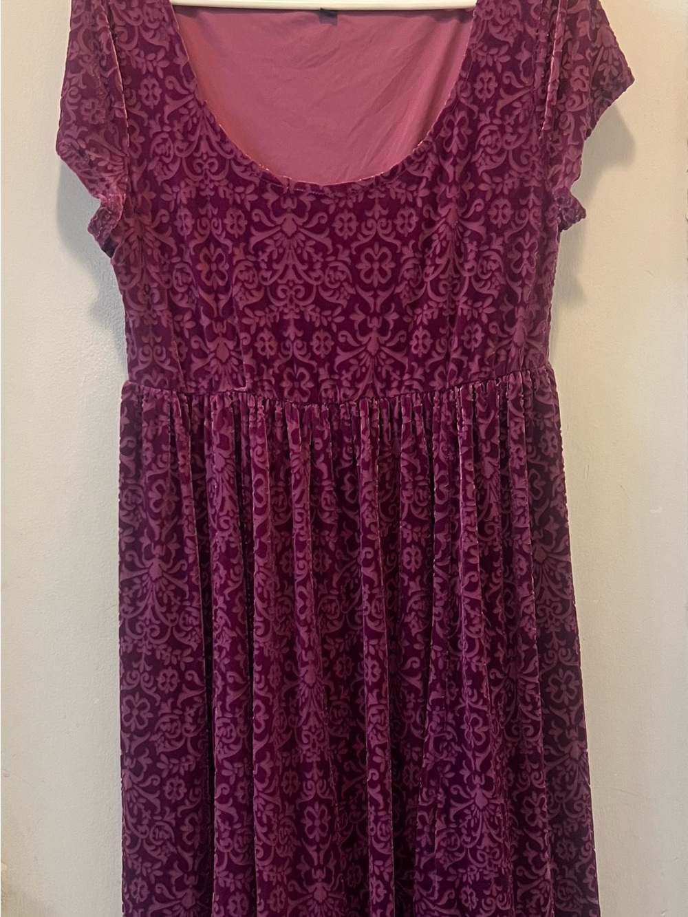 torrid Plum Velvet Burnout Short Sleeve Dress